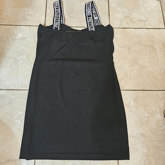 NWT PrettyLittleThing Women's Black  Strappy Bodycon Mini Dress, Size 12 - Picture 6 of 11